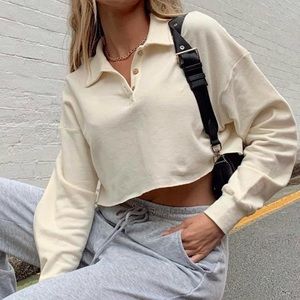 Princess Polly Lucia Cropped Sweatshirt Top